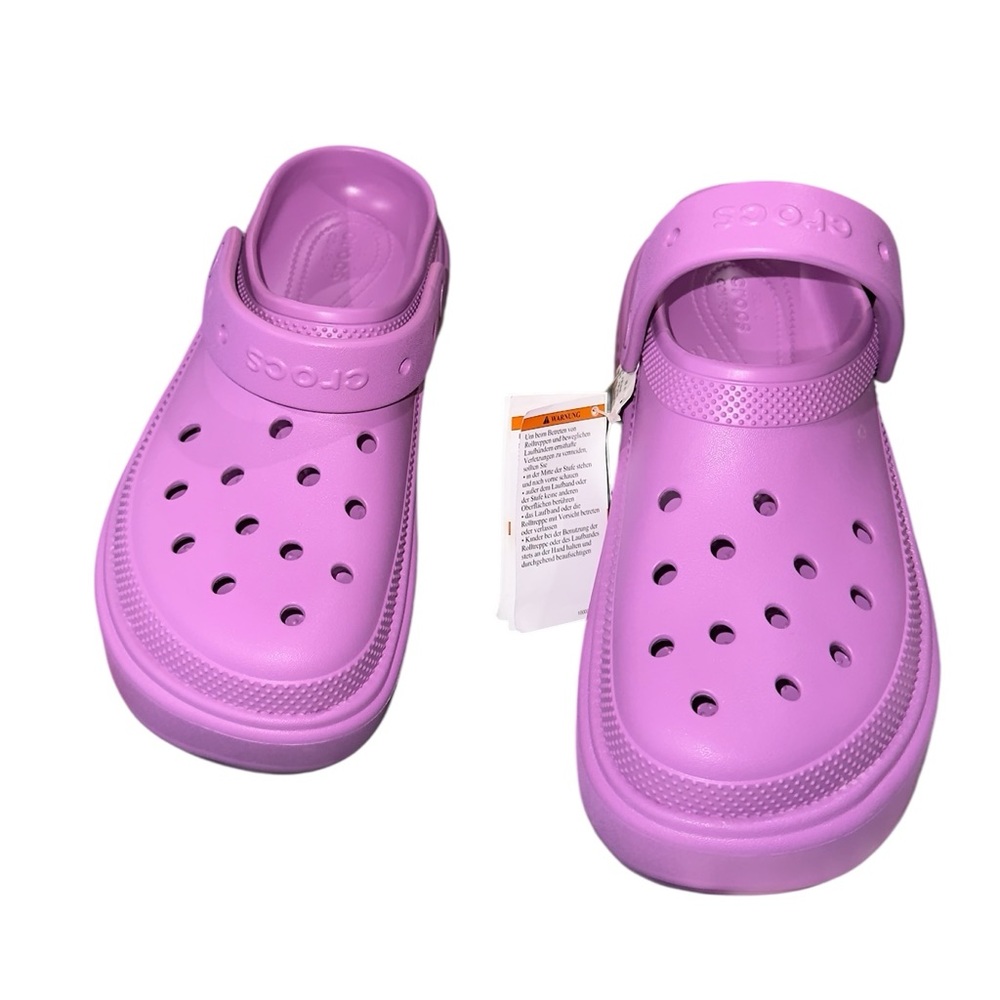 NWT Crocs Stomp 209347-6WQ Sandals Purple Slip On Platform Shoes GBO2626 M9 W 11 - Picture 8 of 11